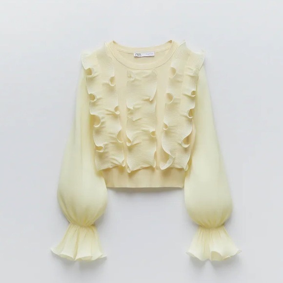 ZARA Ruffle Knit Sweater XS - Picture 9 of 9